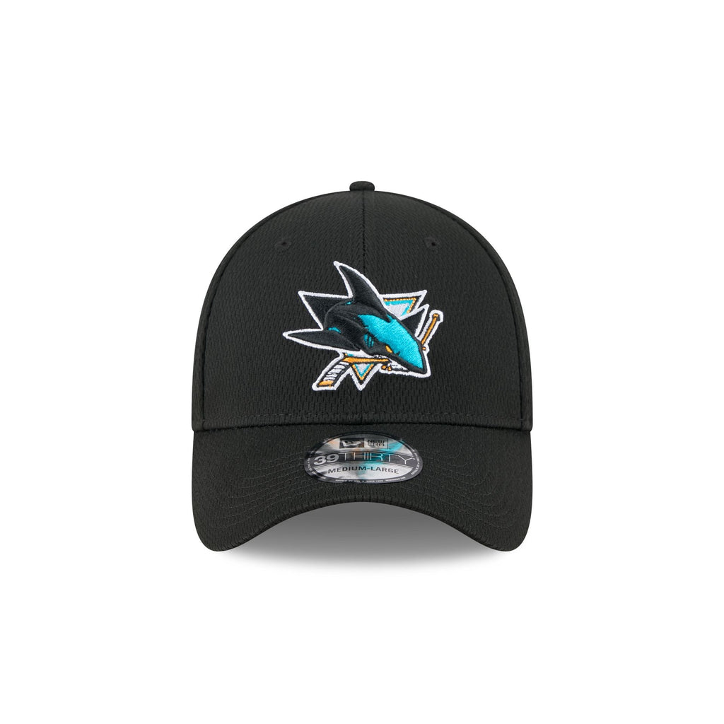 San Jose Sharks Black 39THIRTY Stretch Fit Hat