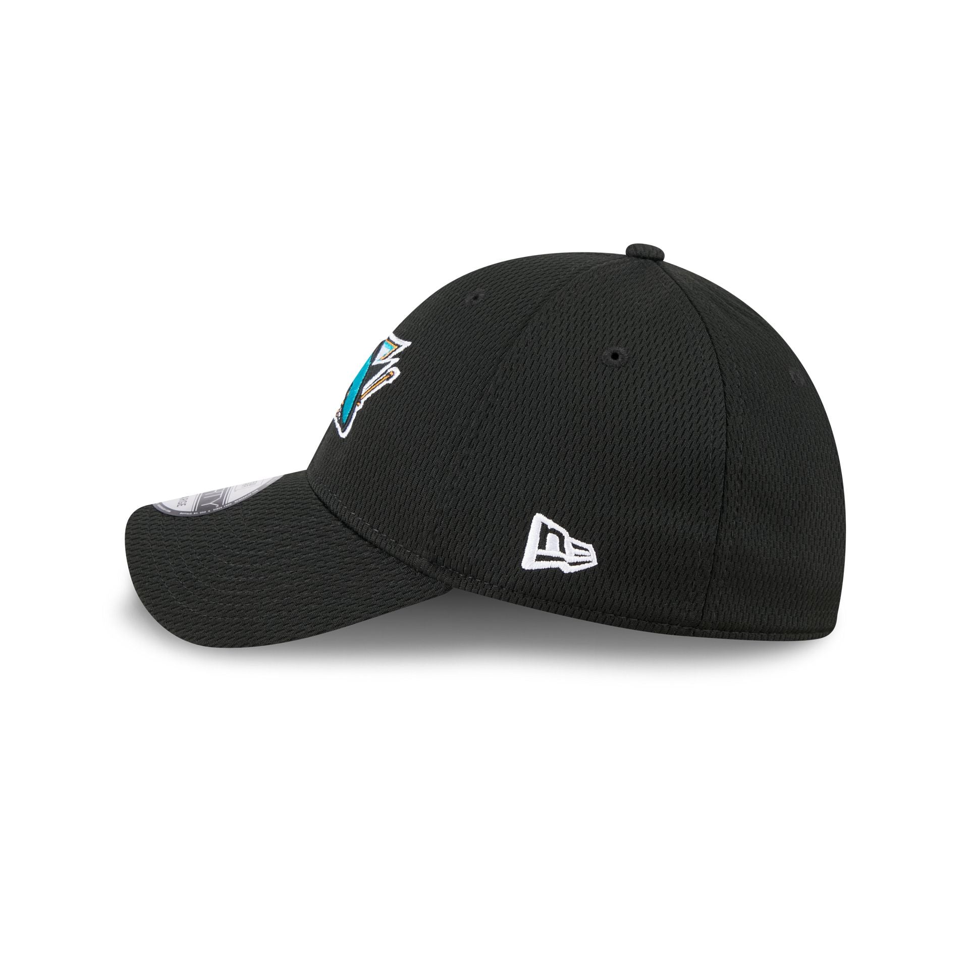 San Jose Sharks Black 39THIRTY Stretch Fit Hat