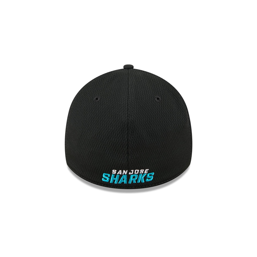 San Jose Sharks Black 39THIRTY Stretch Fit Hat