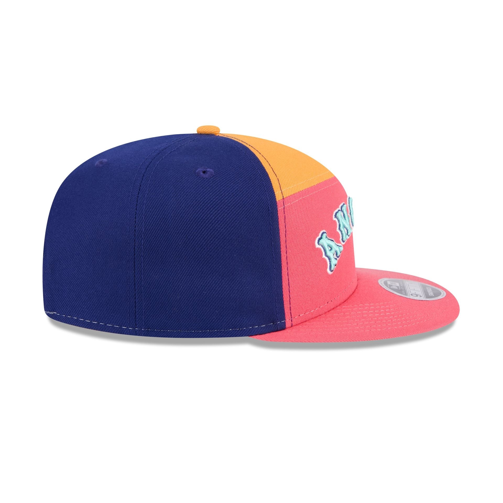 Los Angeles Angels Coral Split Panel 9FIFTY Snapback Hat