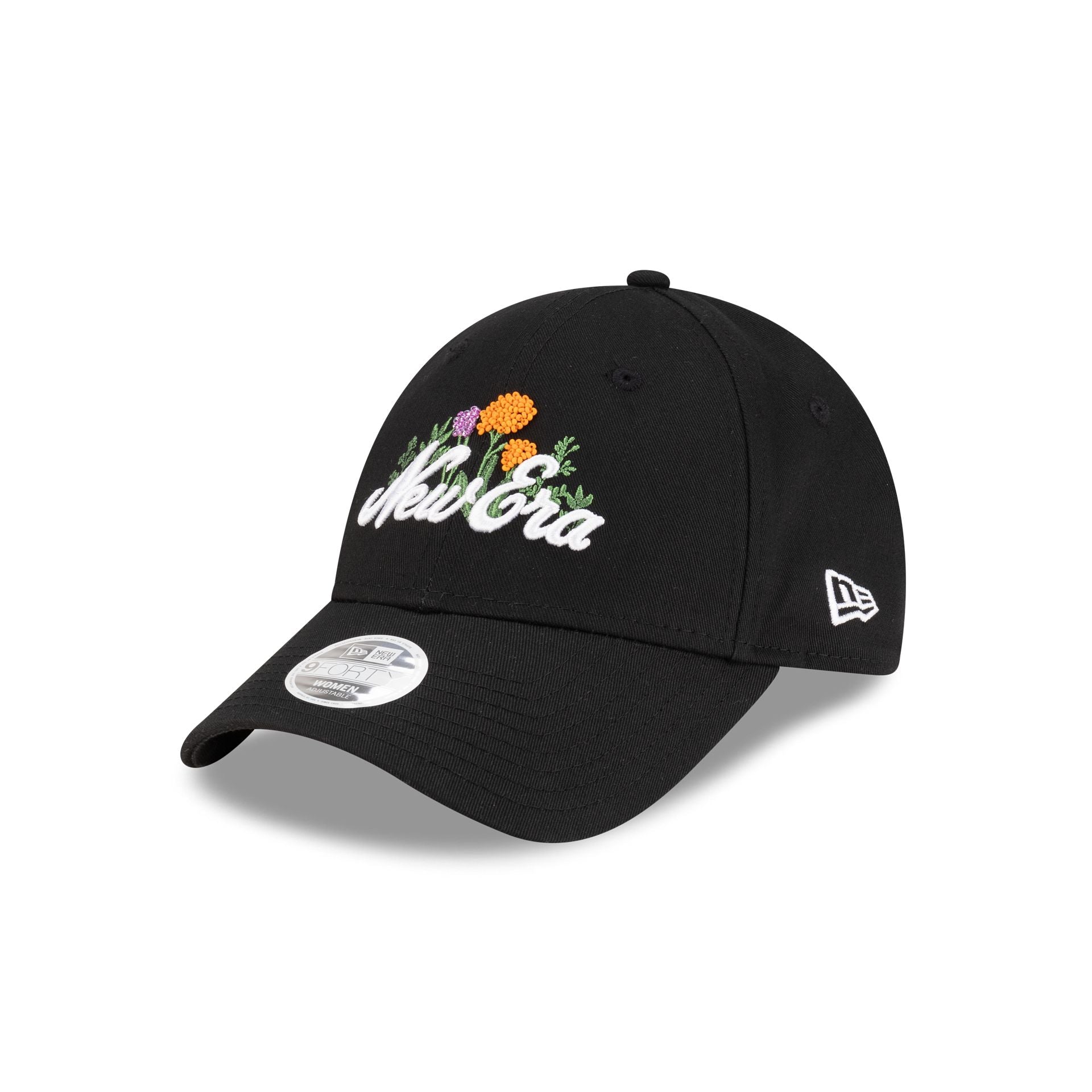 New Era Cap Beaded Floral Black Women's 9FORTY Adjustable Hat