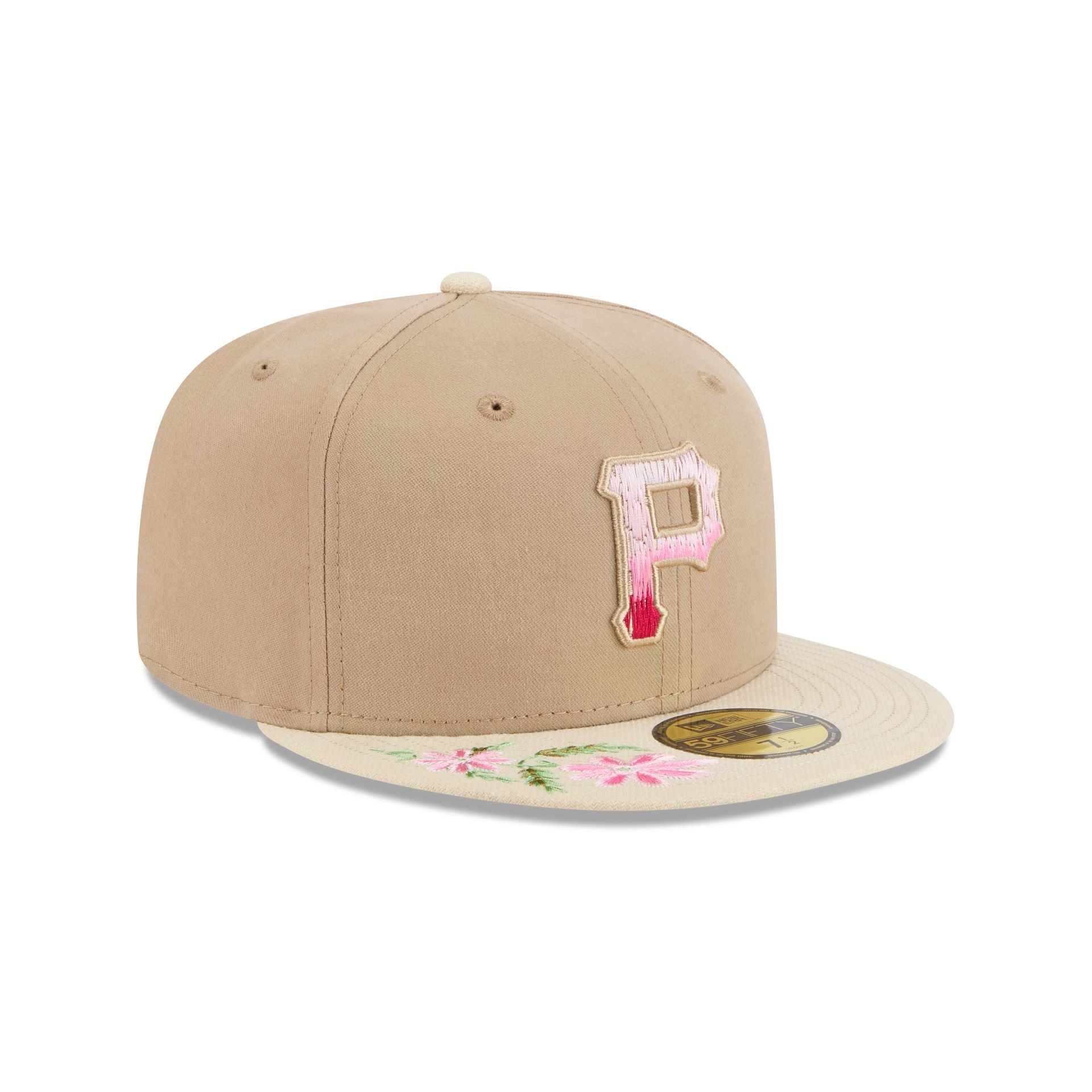Pittsburgh Pirates Hand Stitched Floral 59FIFTY Fitted Hat