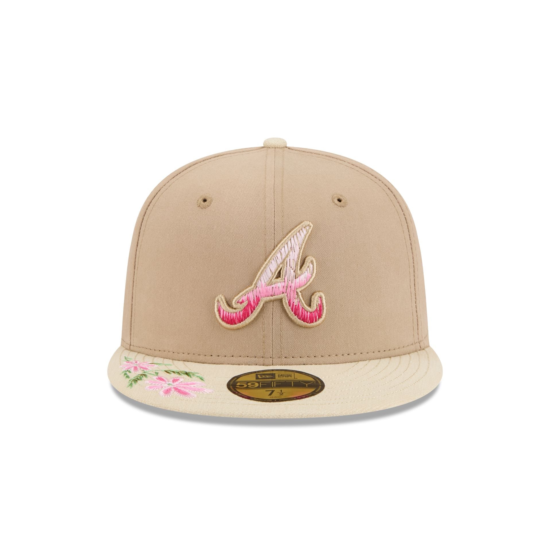 Atlanta Braves Hand Stitched Floral 59FIFTY Fitted Hat