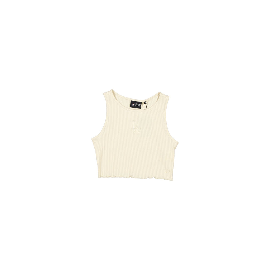 Los Angeles Dodgers Tonel Cropped Rib Light Beige Women's Tank Top