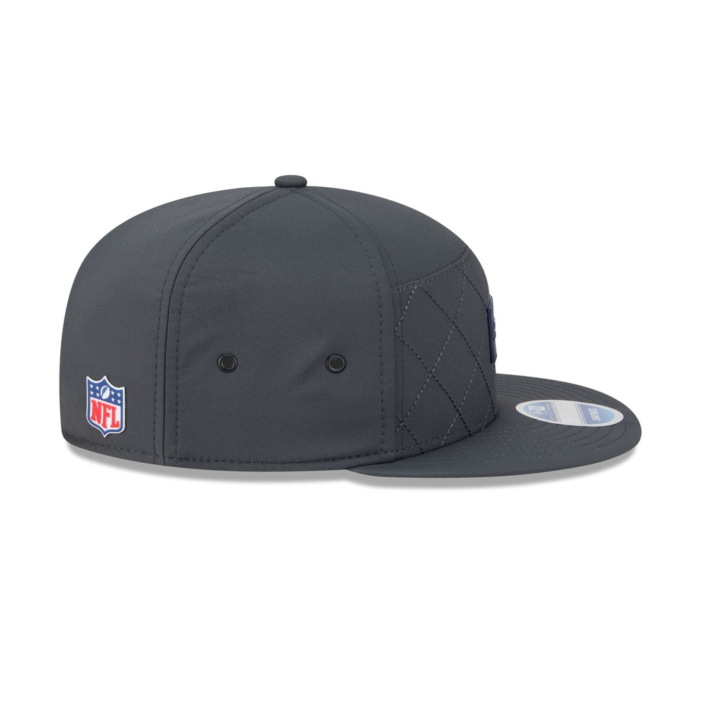 Seattle Seahawks 2025 Sideline Cold Weather Steel Clouds Split Panel 9FIFTY Snapback Hat