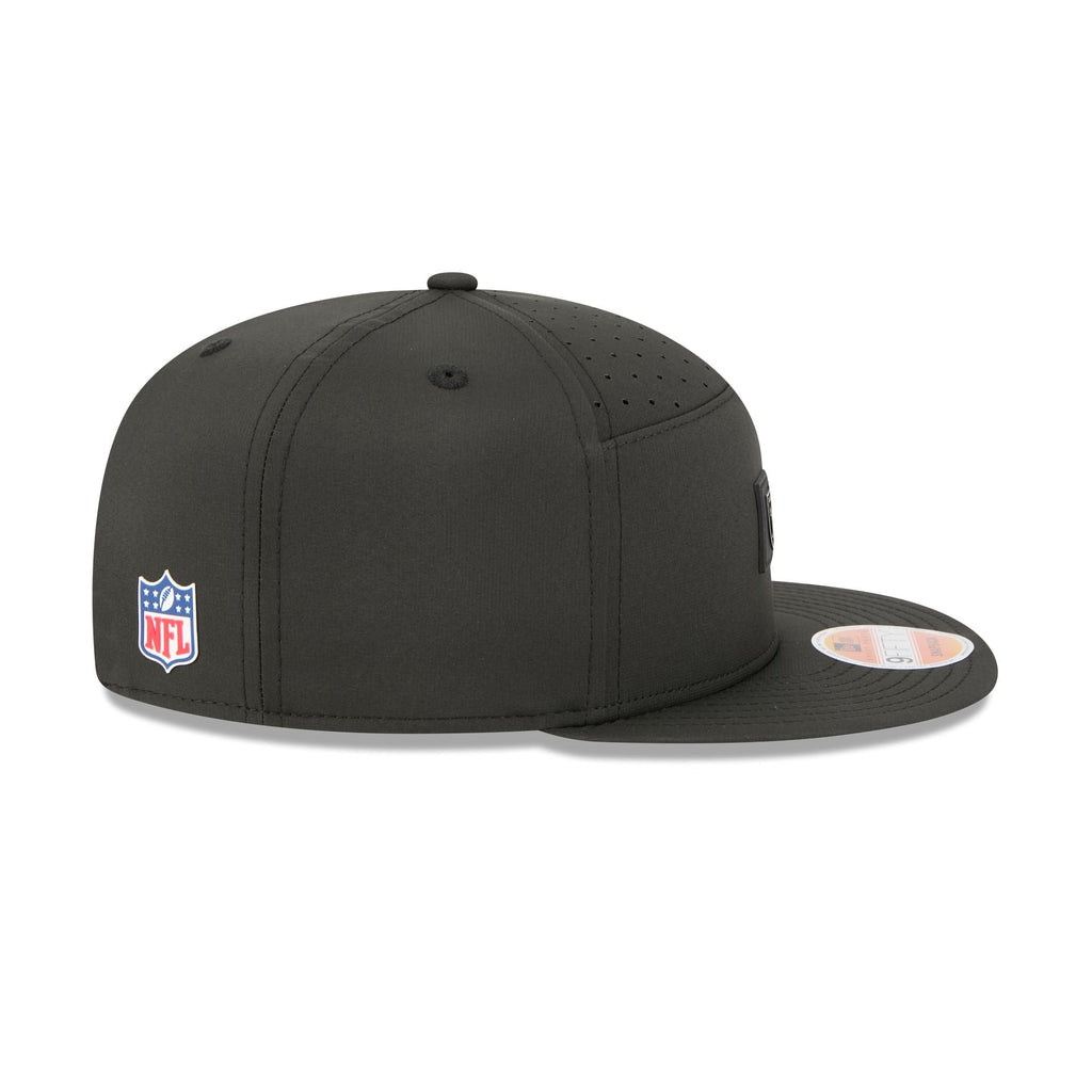 Las Vegas Raiders 2025 Sideline Hot Weather Split Panel 9FIFTY Snapback Hat