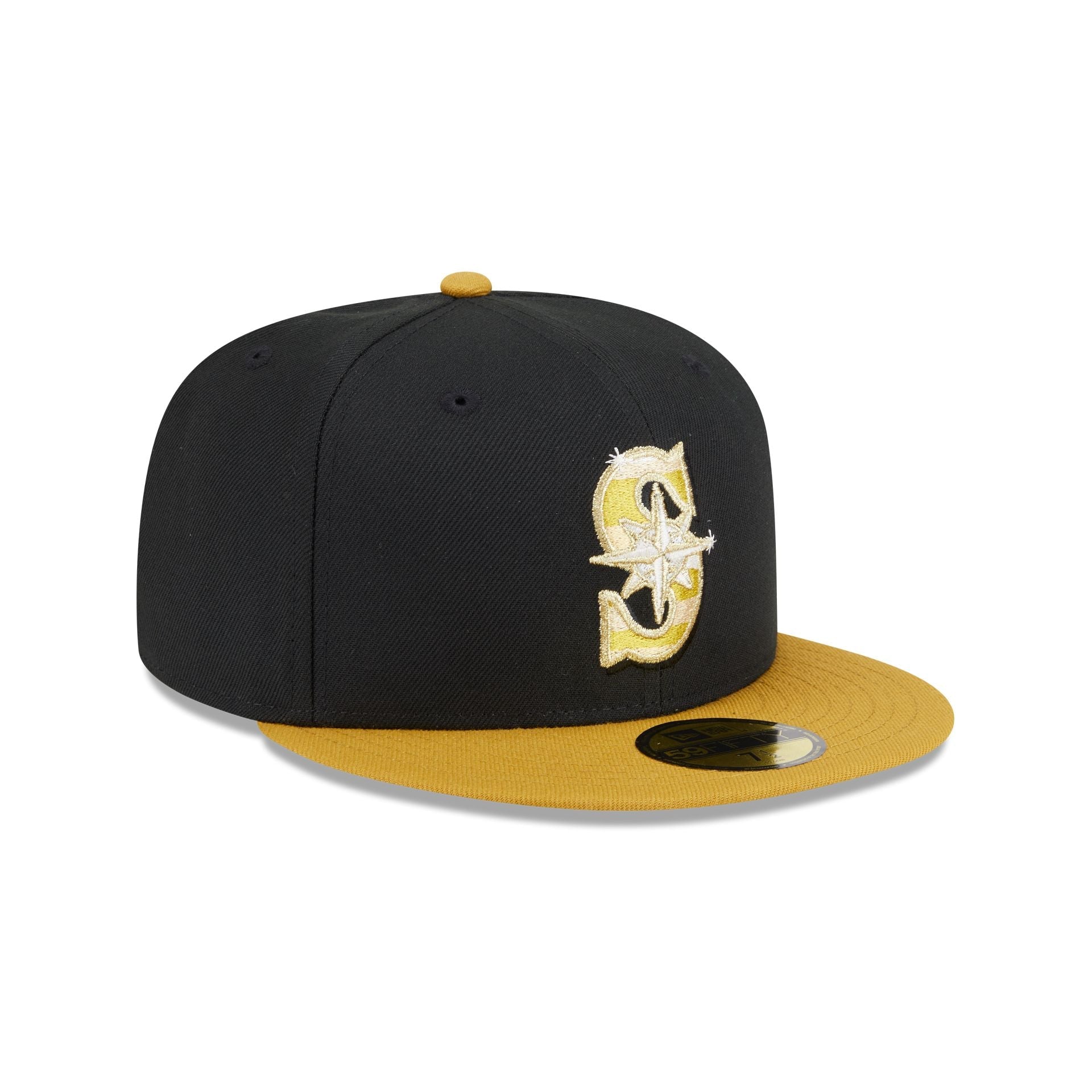 Seattle Mariners Metallic Gold Logo 59FIFTY Fitted Hat