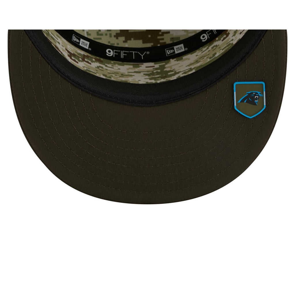 Carolina Panthers 2025 Salute to Service Split Panel 9FIFTY Trucker Hat