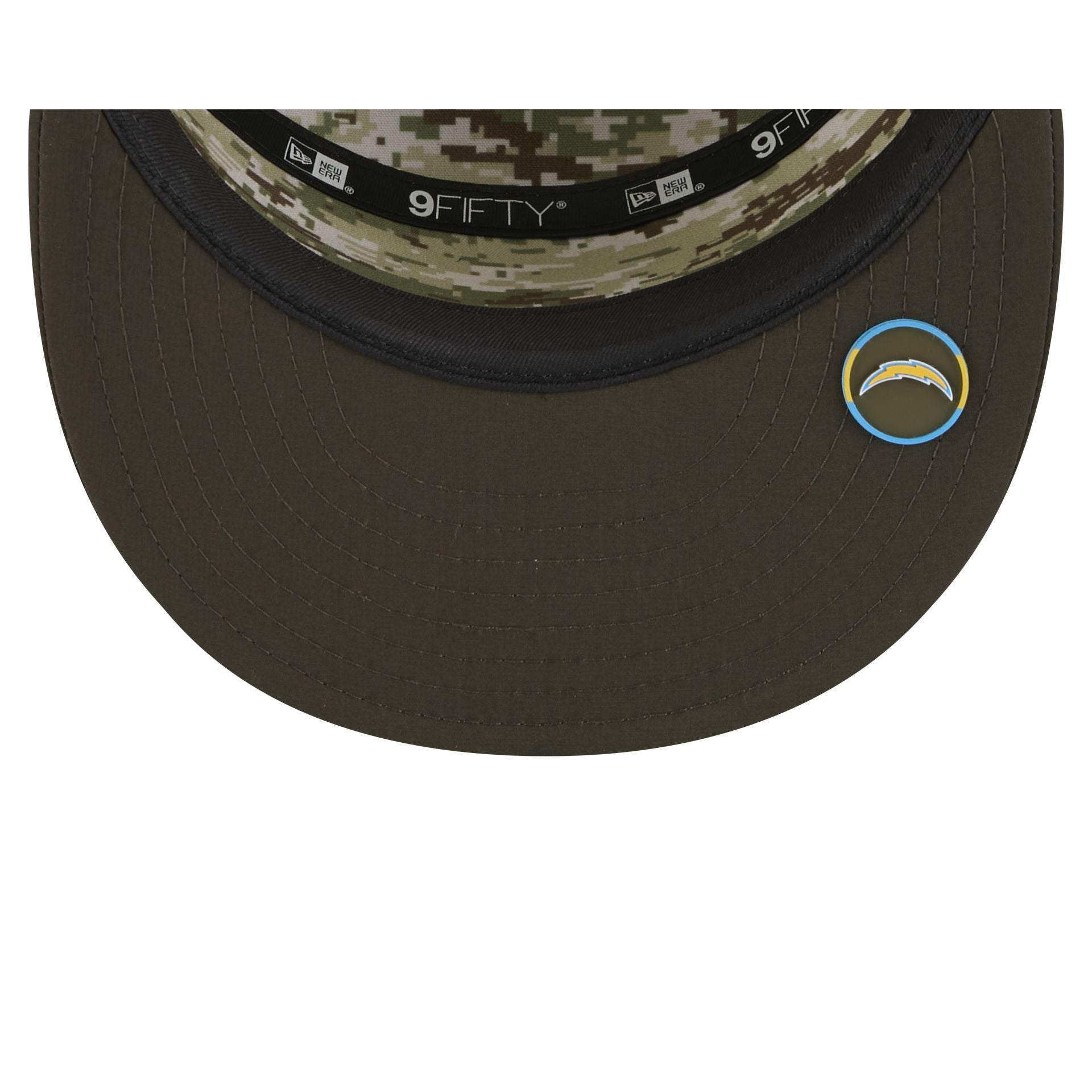 Los Angeles Chargers 2025 Salute to Service Split Panel 9FIFTY Trucker Hat