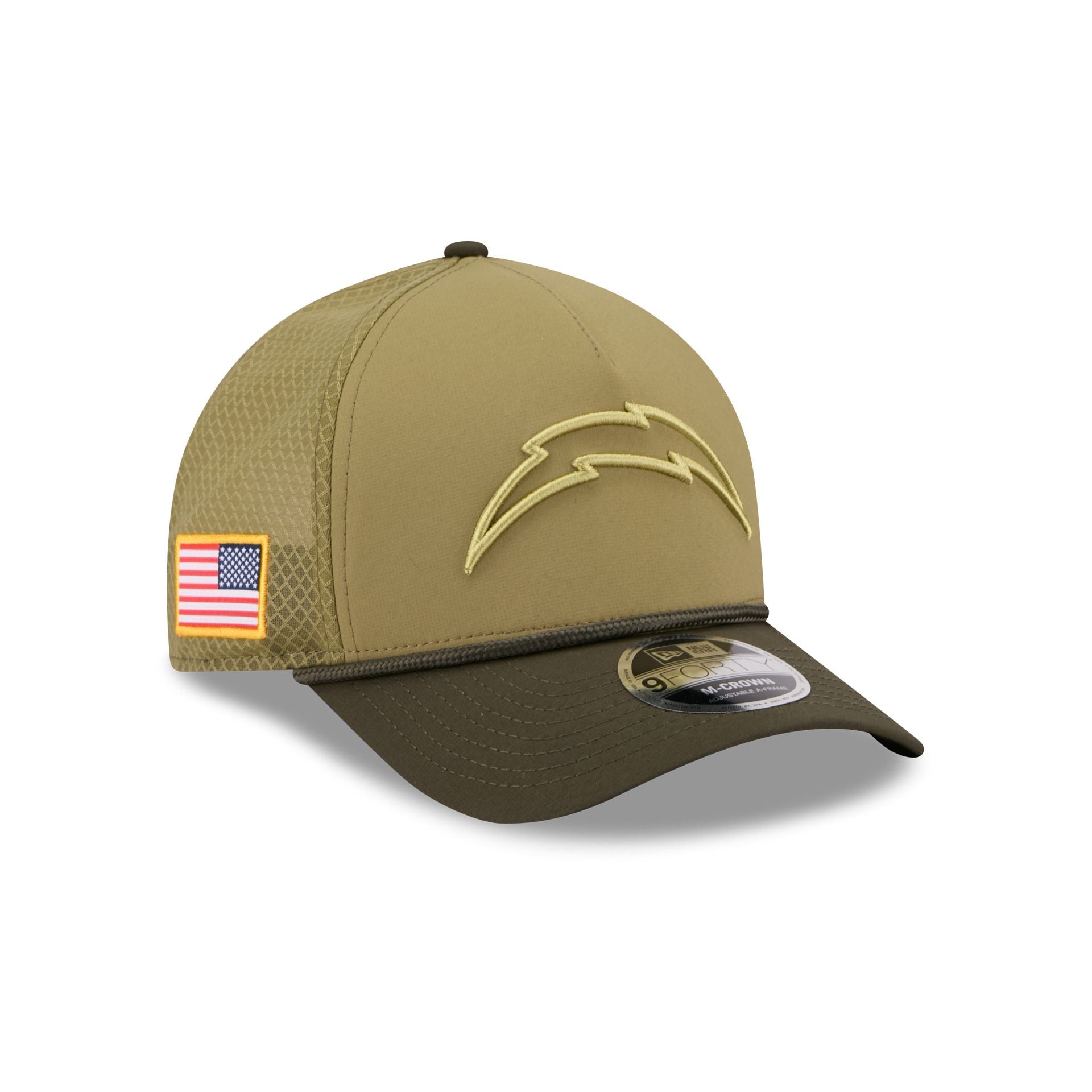 Los Angeles Chargers 2025 Salute to Service 9FORTY M-Crown A-Frame Trucker Hat
