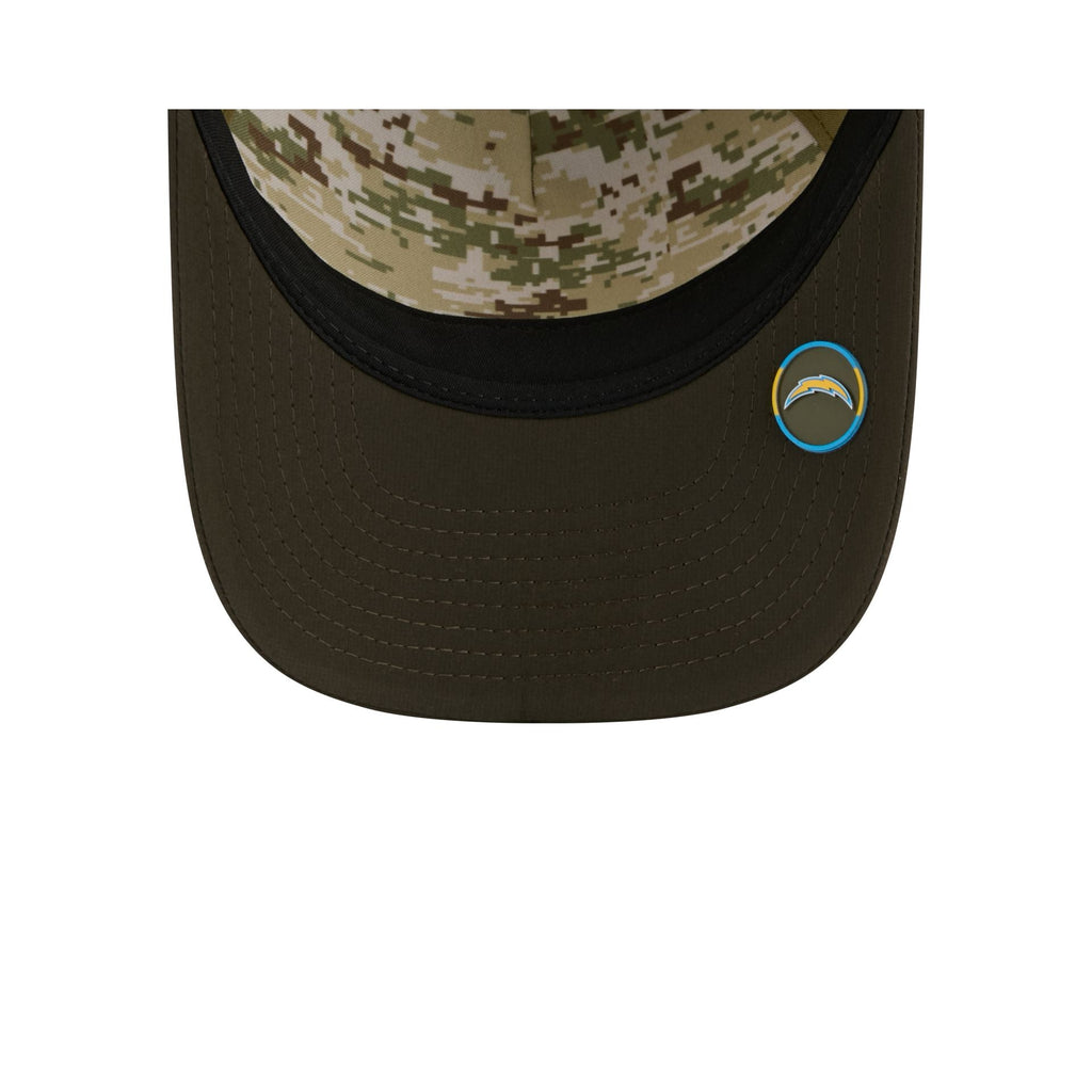 Los Angeles Chargers 2025 Salute to Service 9FORTY M-Crown A-Frame Trucker Hat