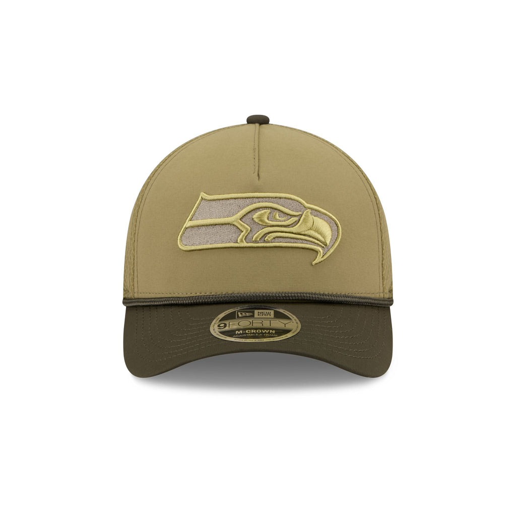 Seattle Seahawks 2025 Salute to Service 9FORTY M-Crown A-Frame Trucker Hat
