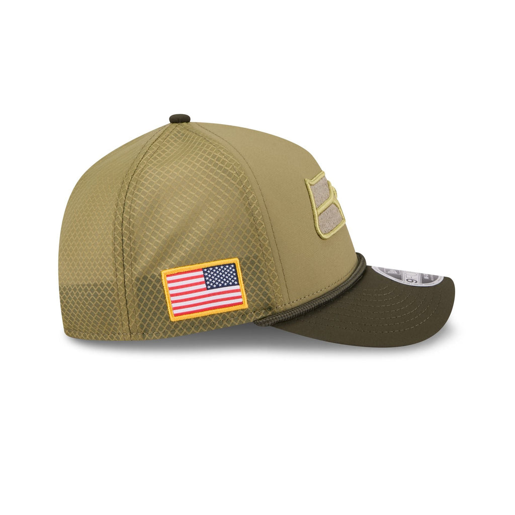 Seattle Seahawks 2025 Salute to Service 9FORTY M-Crown A-Frame Trucker Hat