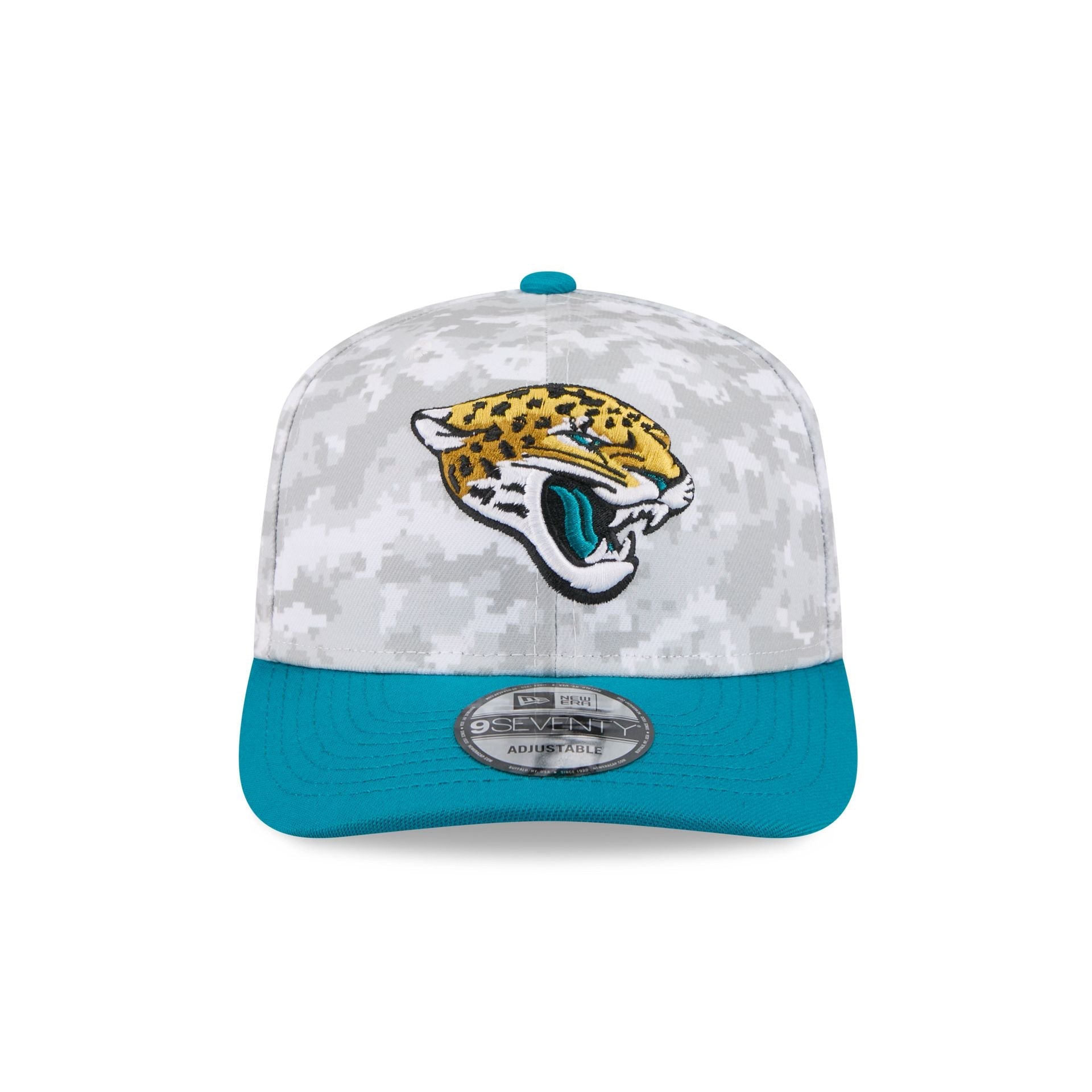 Jacksonville Jaguars 2025 Salute to Service Fan Gear 9SEVENTY Stretch-Snap Hat