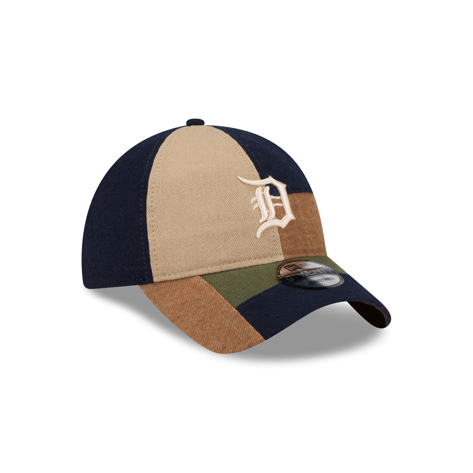 Detroit Tigers Three Looms Cotton Twill Patchwork 9TWENTY Adjustable Hat