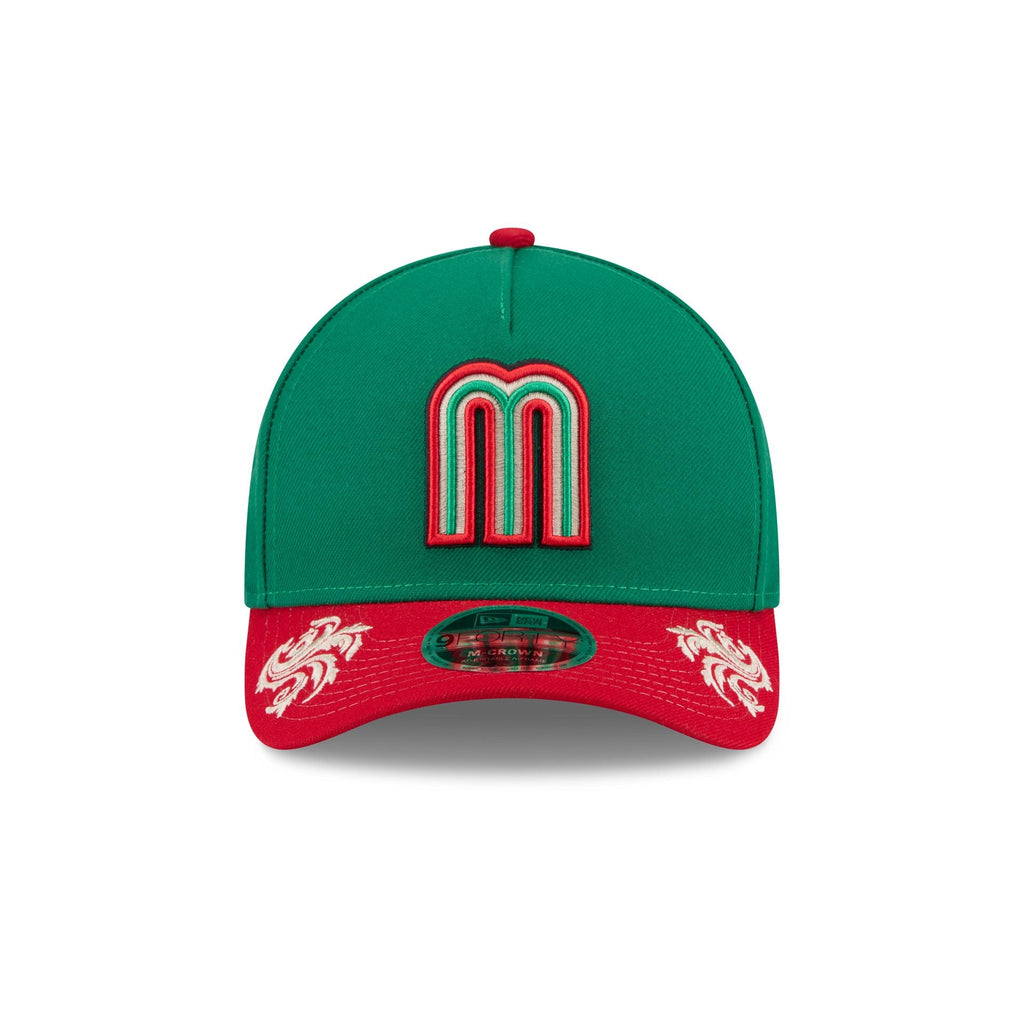 Mexico Baseball Script 9FORTY M-Crown A-Frame Snapback Hat