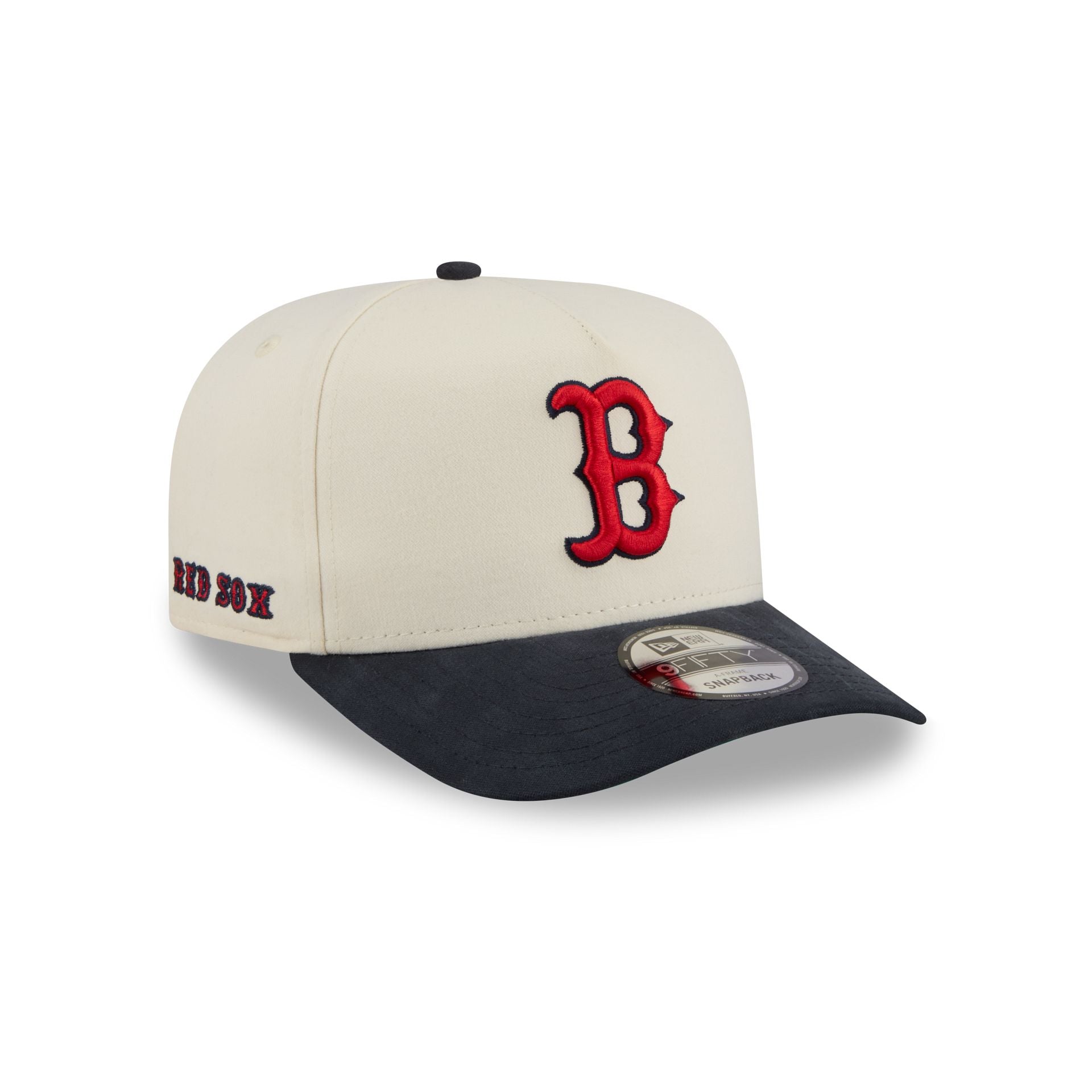 Boston Red Sox Cotton Brush Chrome Pre-Curve 9FIFTY A-Frame Snapback Hat