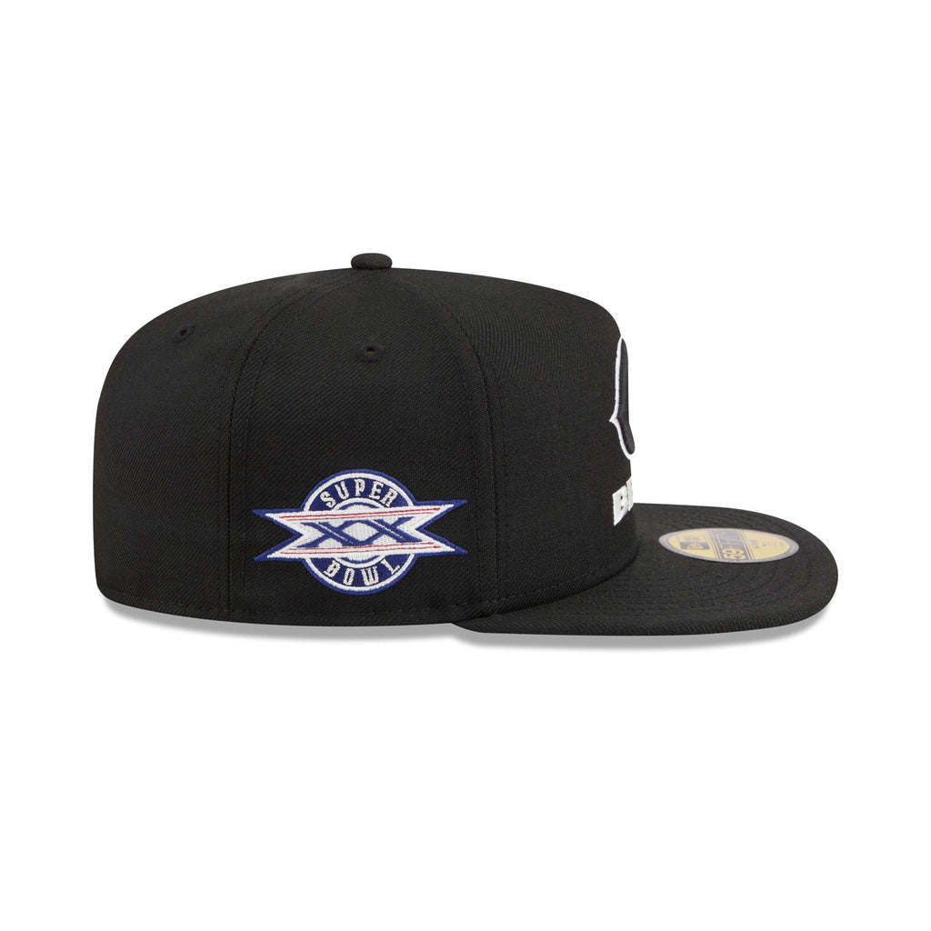 Just Caps Chiseled Logo Chicago Bears 59FIFTY A-Frame Fitted Hat