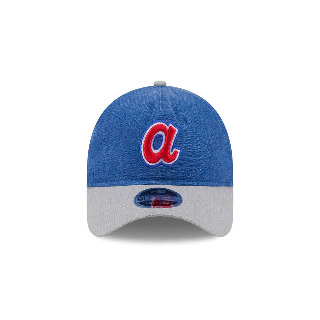 Atlanta Braves Herringbone Team Colors 9FORTY A-Frame Adjustable Hat